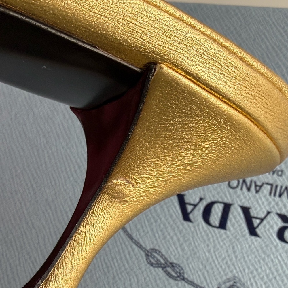Prada Gold Strappy Sandals - Picture 6 of 6